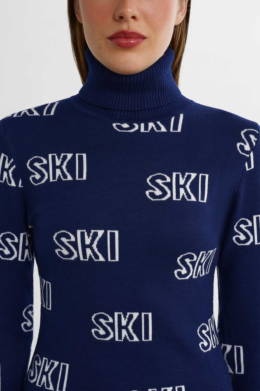 Ski Society Sweater · Navy Blue/White