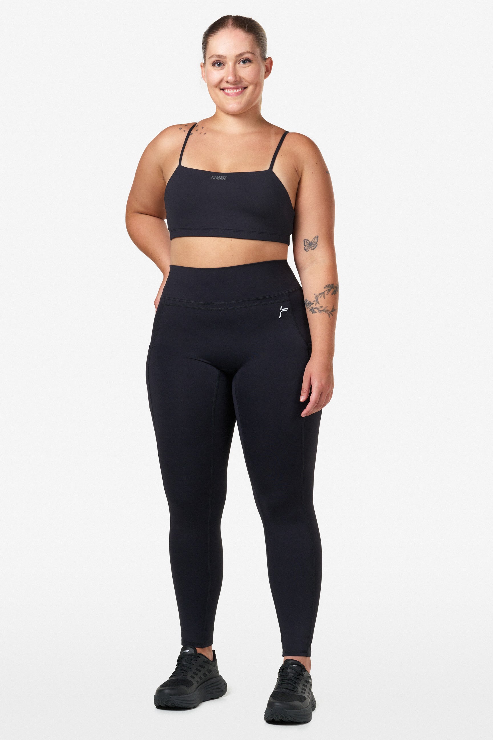 Black Techna Leggings Leggings de entrenamiento con bolsillo